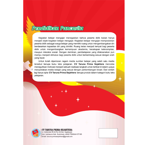 Cover Belakang Module Kurmer PPKN Kelas 1 SD