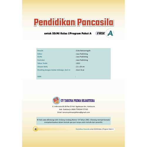 Spesifikasi Module Kurmer PPKN Kelas 1 SD