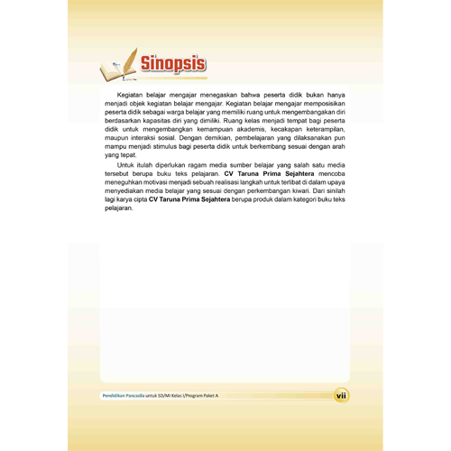 Sinopsis Module Kurmer PPKN Kelas 1 SD